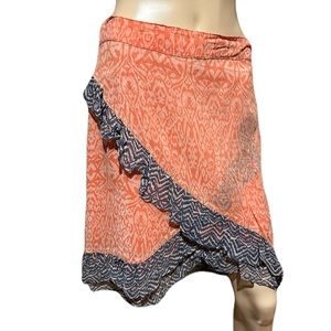 Free people orange and navy skirt